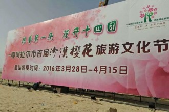 阿拉爾十四團雙面高立柱6*18米兩個7天施工現場